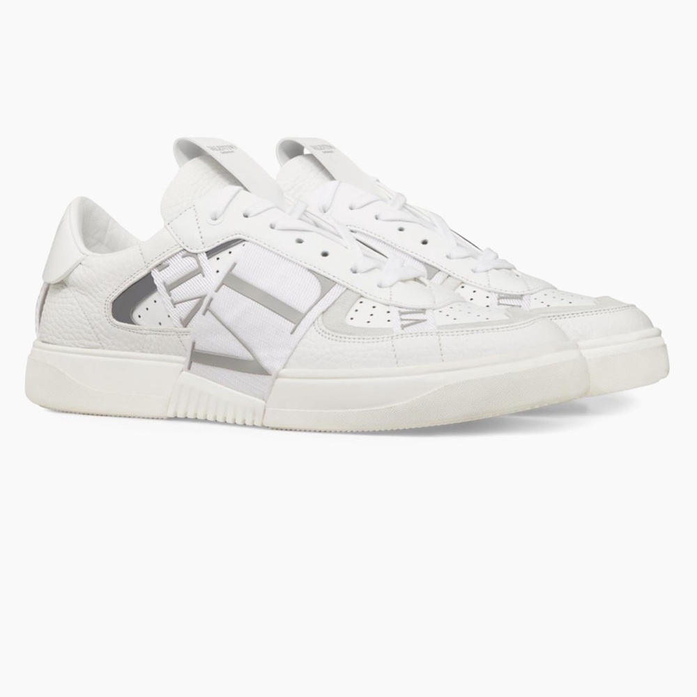 Valentino Garavani White Low-Top Calfskin VL7N Sneakers with Bands Size 40 NIB